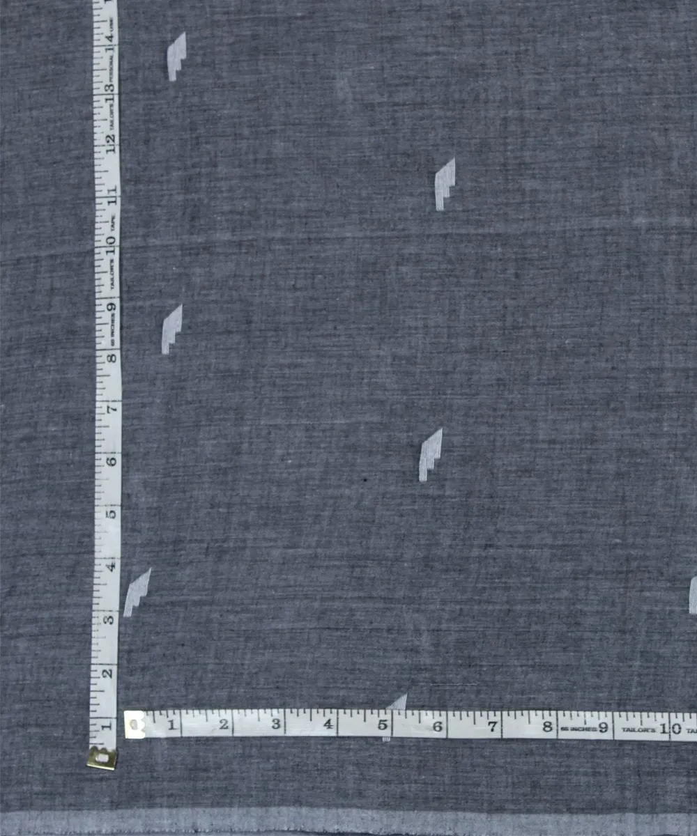 0.96m Light grey handloom muslin jamdani fabric