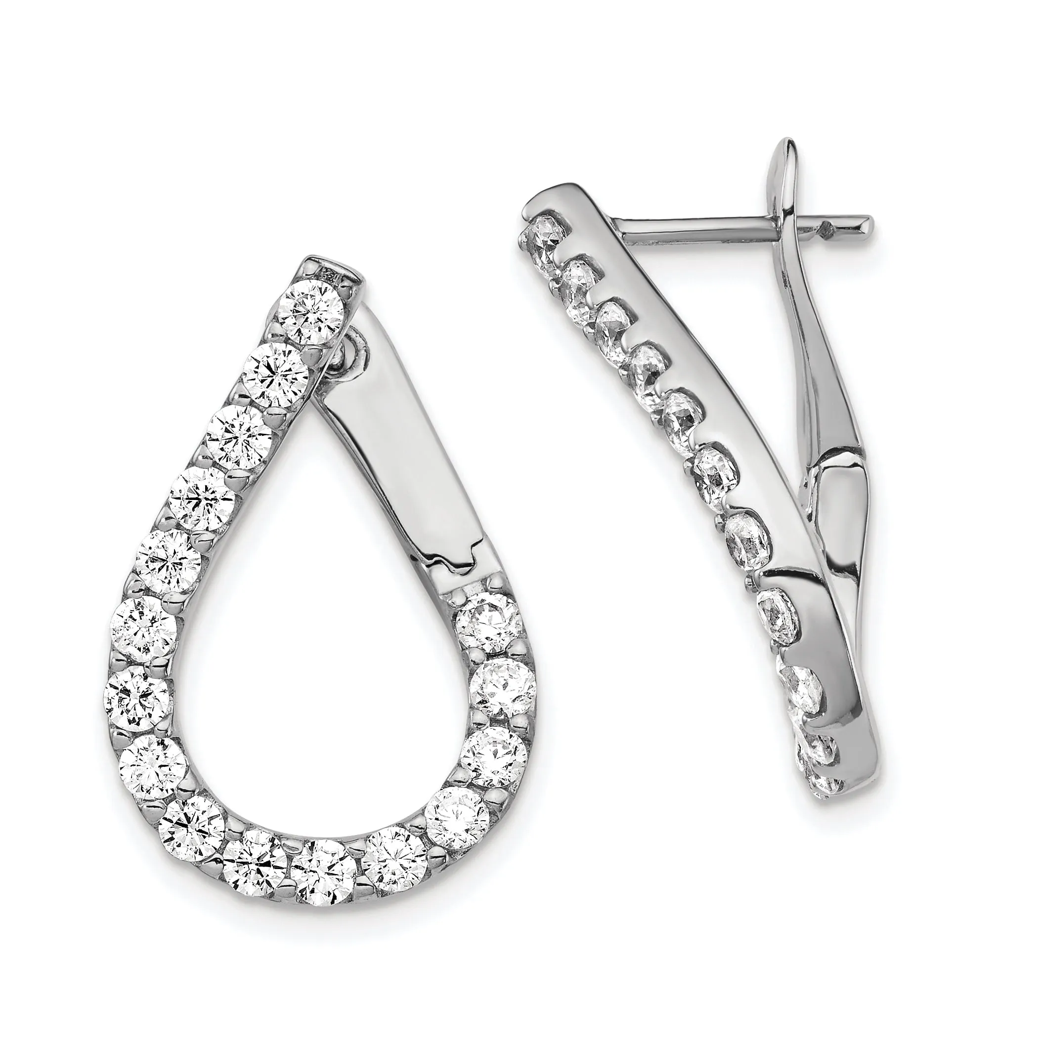 14K J Lab Grown Diamond Hoop Earrings