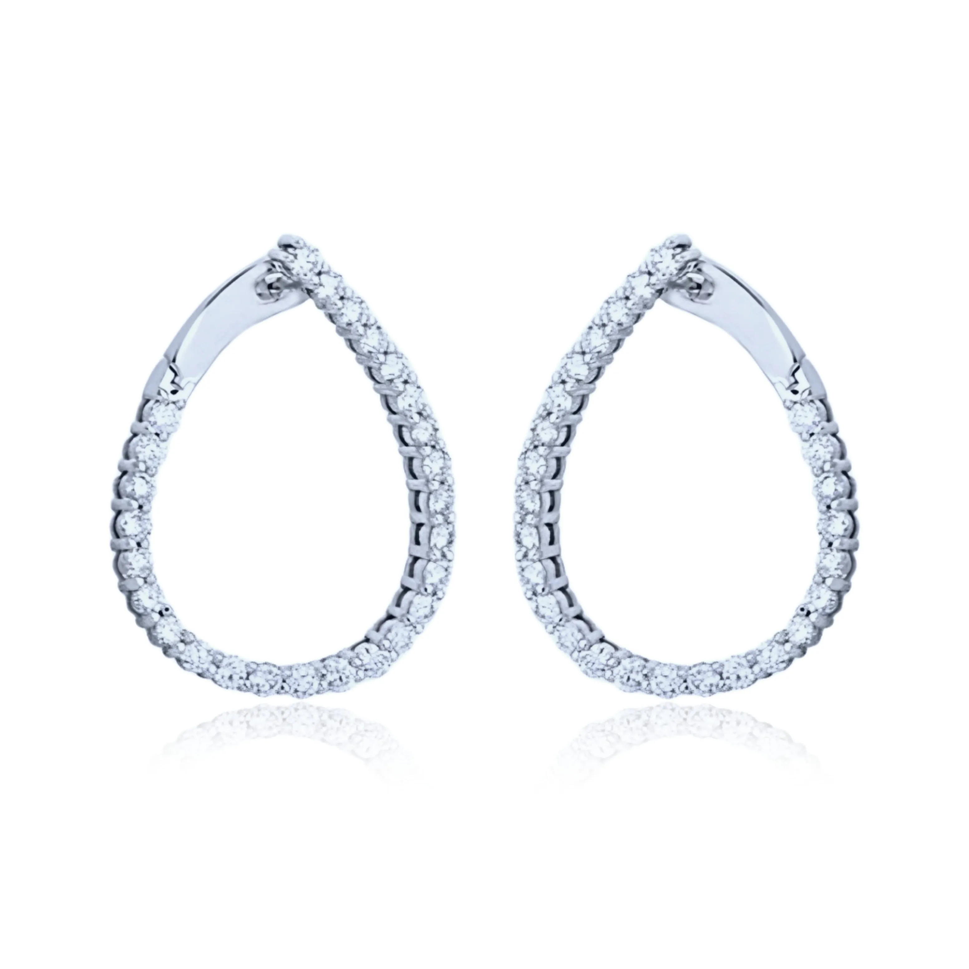 14K J Lab Grown Diamond Hoop Earrings