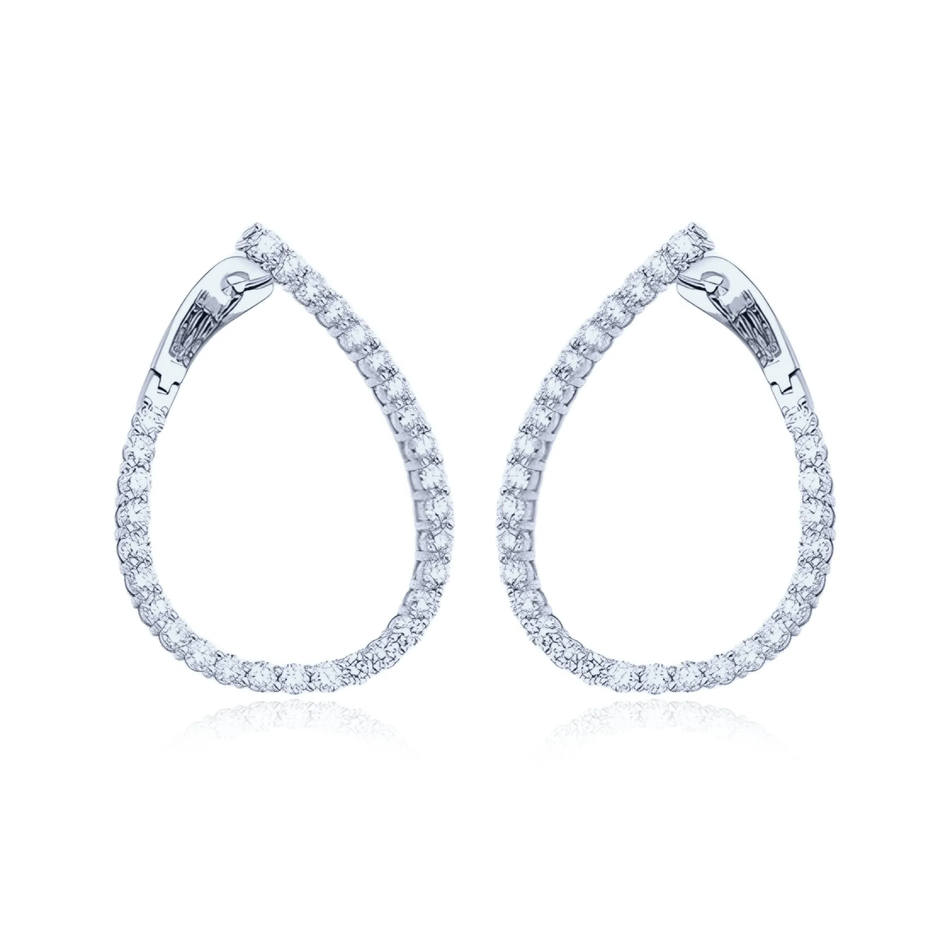 14K J Lab Grown Diamond Hoop Earrings