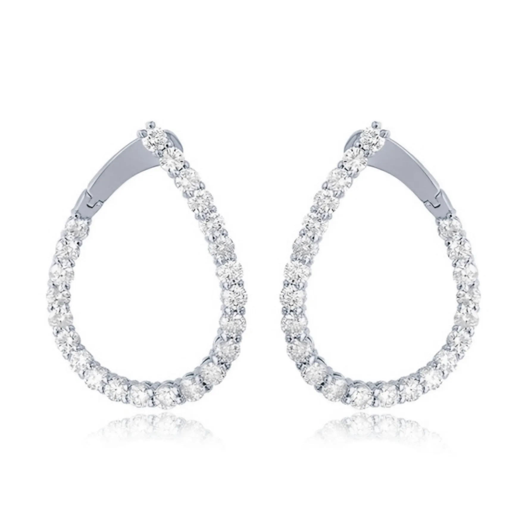 14K J Lab Grown Diamond Hoop Earrings