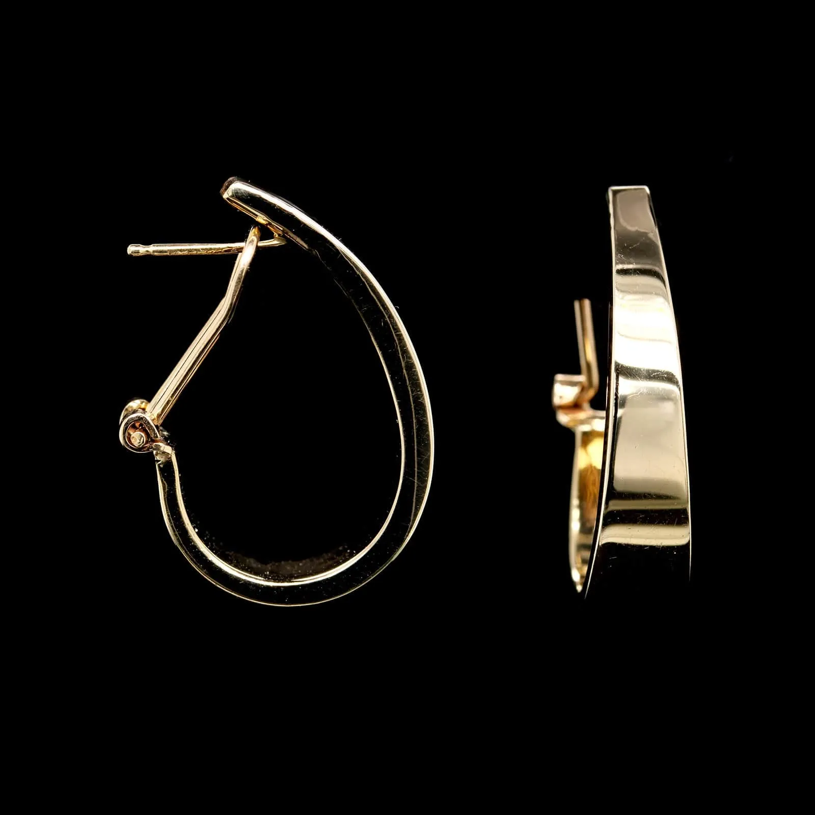 14K Yellow Gold Estate Half Hoop Earrings