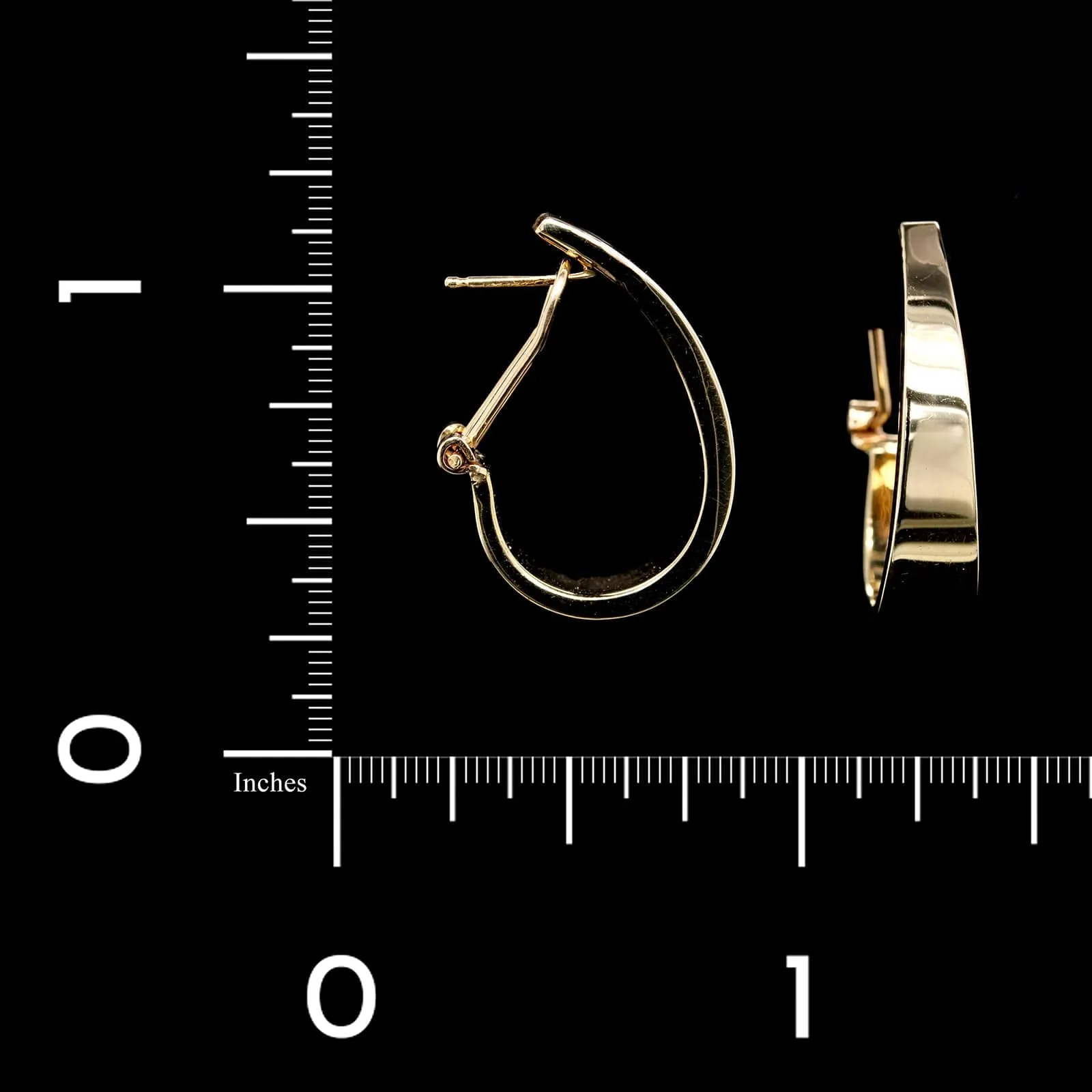 14K Yellow Gold Estate Half Hoop Earrings