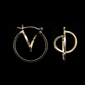 14K Yellow Gold Estate Hoop Earrings