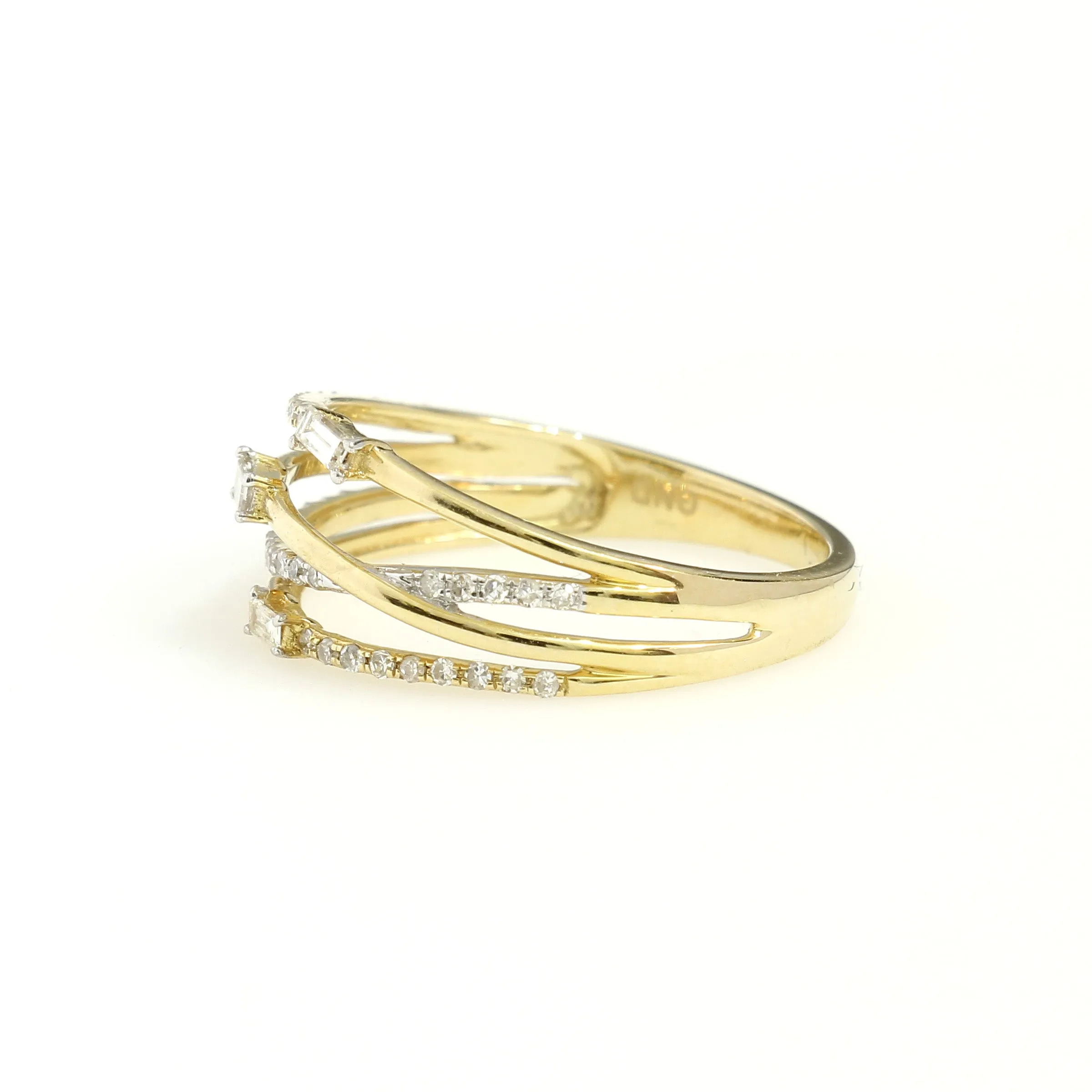 14K Yellow Gold Fancy Fashion Ring 0.25 Ctw