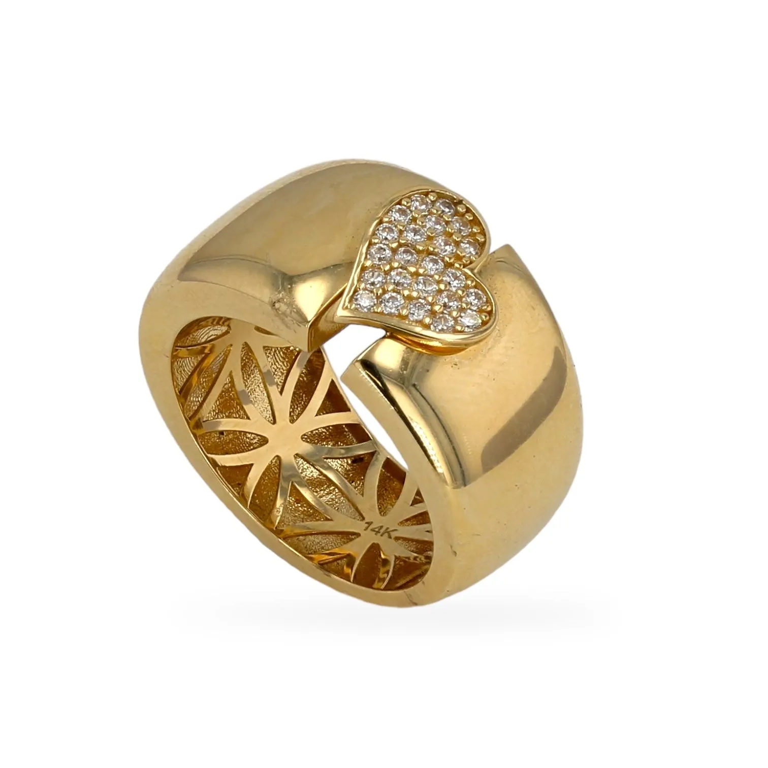 14K Yellow gold heart ring-222962