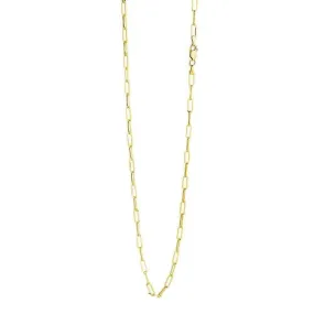 18 Karat Yellow Gold Solid Paper Clip Chain