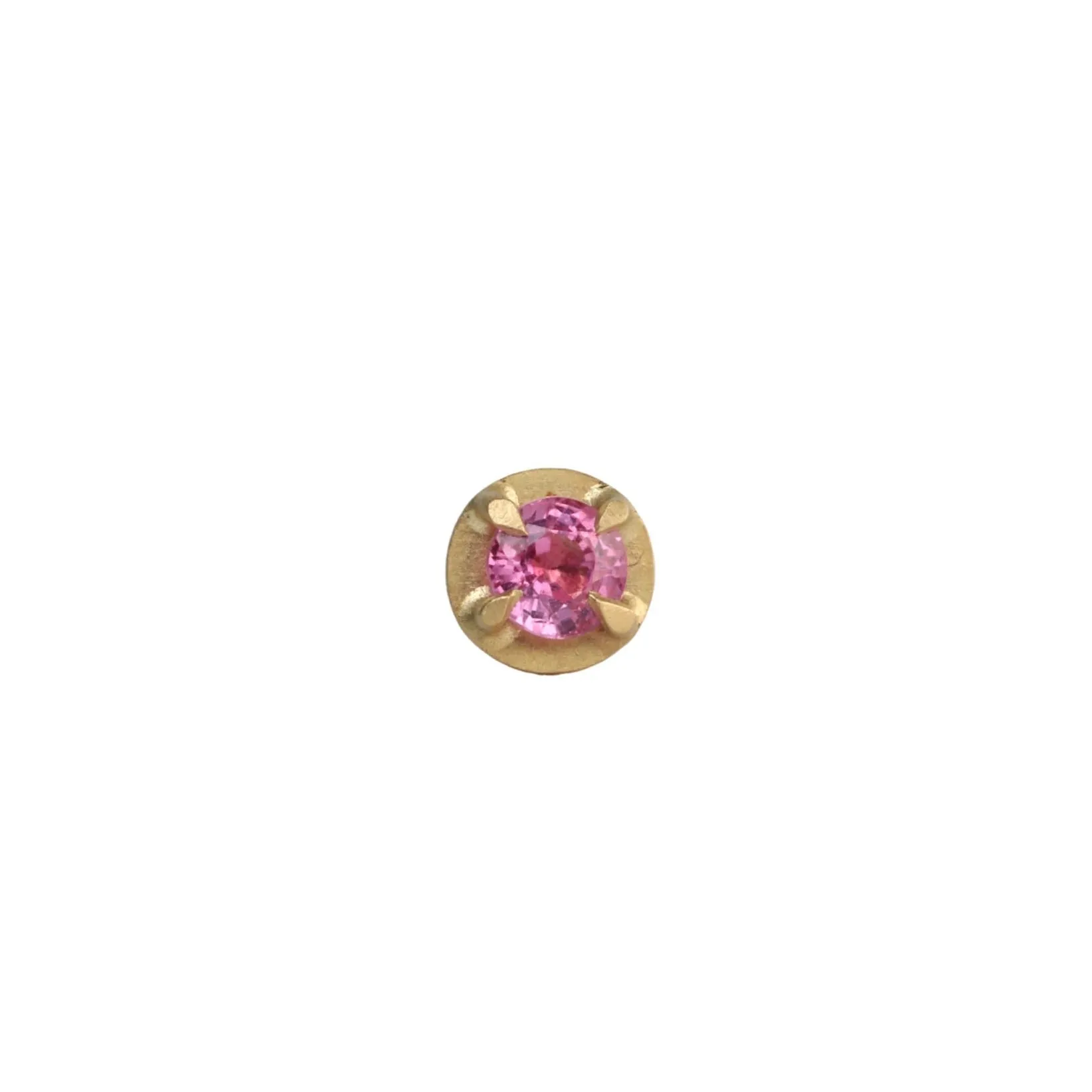 18K Gold Prong-Set Pink Sapphire Stud Earring