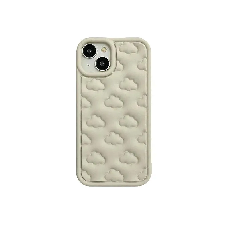 3D Clouds Cute Soft Cover Phone Case for iPhone 15 Pro Max, 11-14 Pro Max