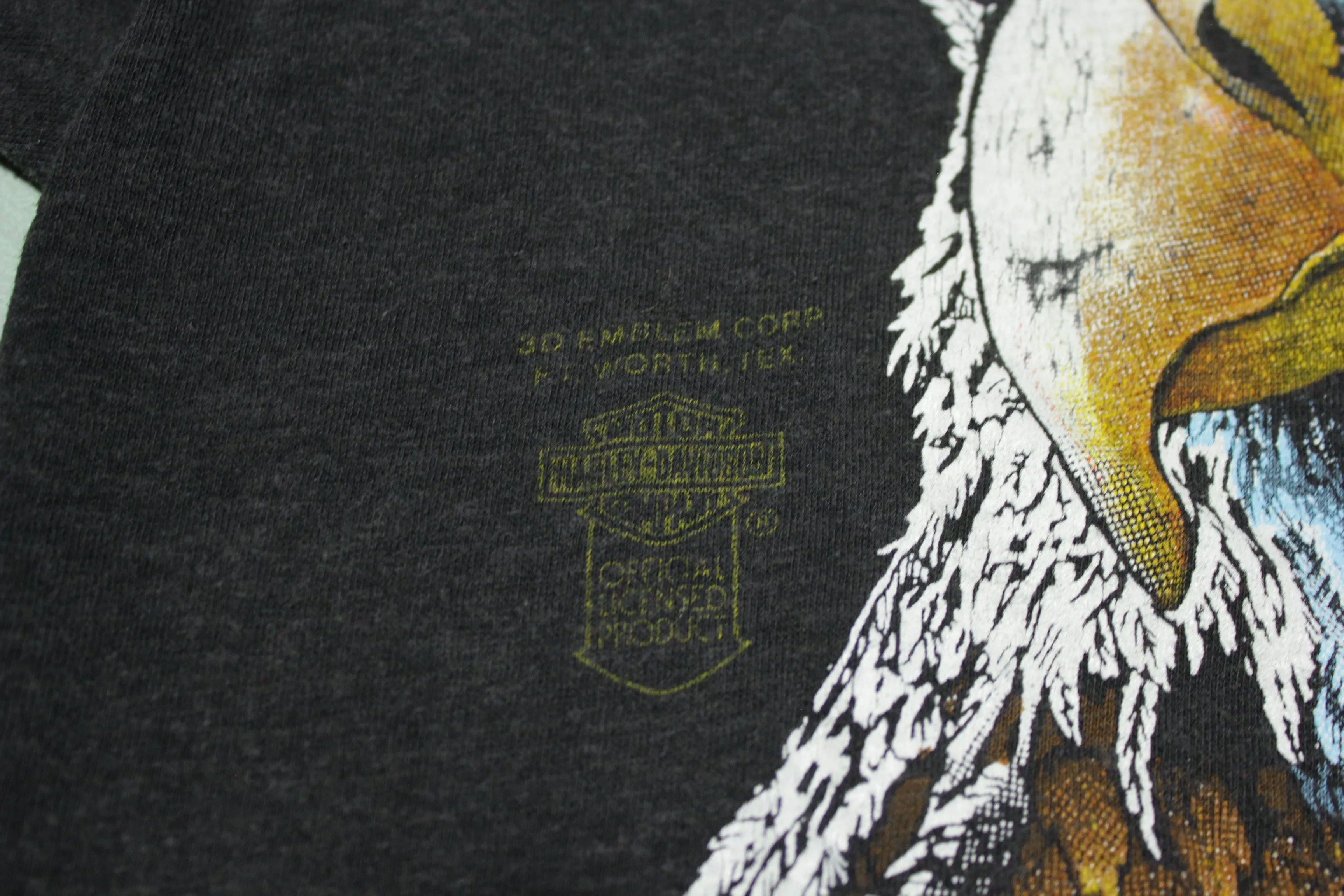 3D Emblem Dave Gardner Bald Eagle Art Harley Davidson Vintage Single Stitch T-Shirt