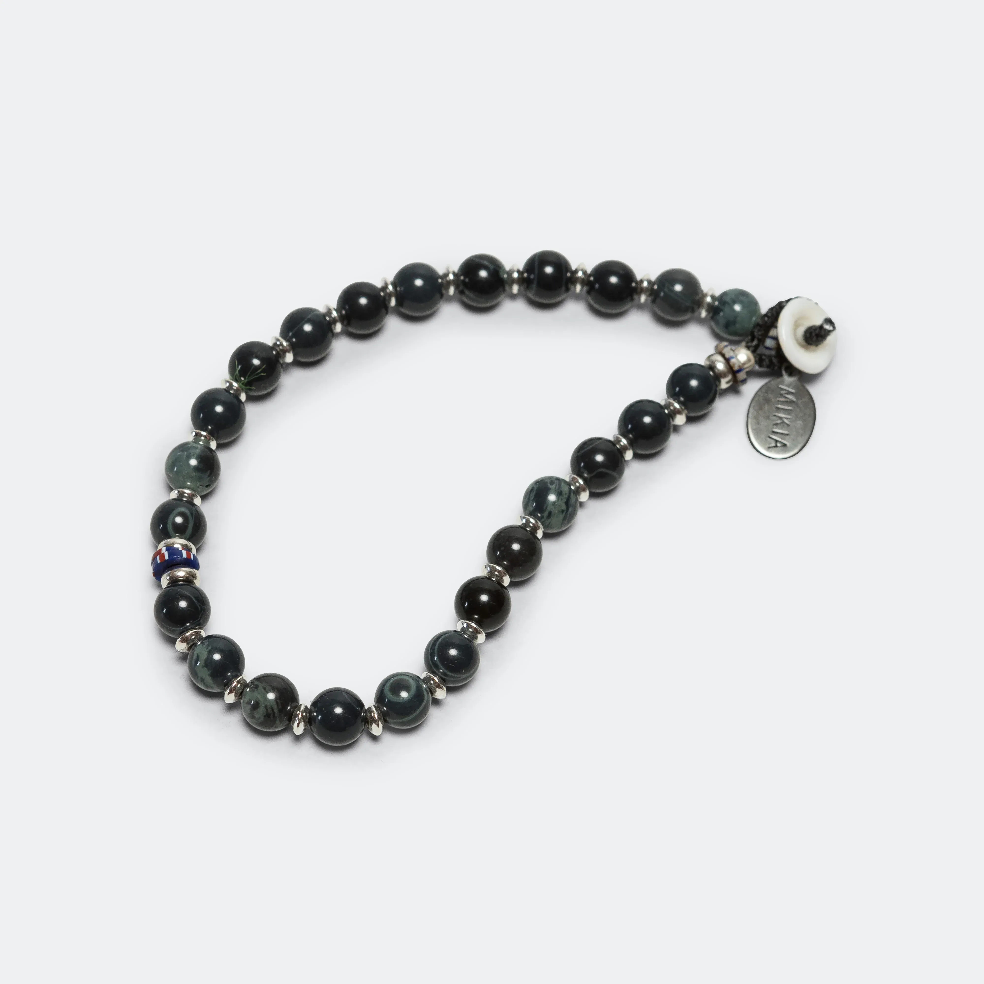 6mm Stone Bracelet - Spiderweb Obsidian