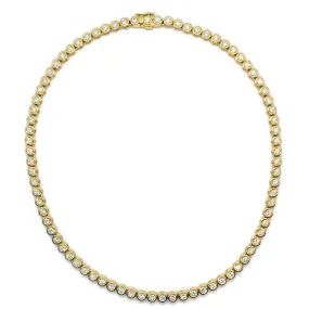 AFJ Diamond Collection - Diamond Bezel Set Riviere Necklace, Yellow Gold