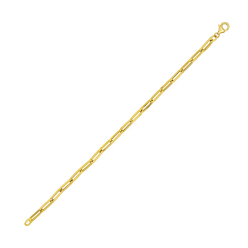 AFJ Gold Collection - Paperclip Link Chain Bracelet, 18k Yellow Gold