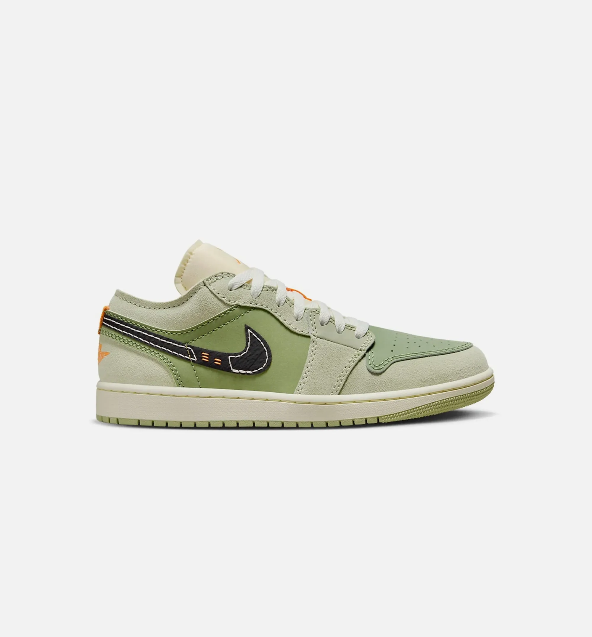 Air Jordan 1 Low SE Craft Light Olive Mens Lifestyle Shoe - Olive/Celadon/Bright Mandarin/Black