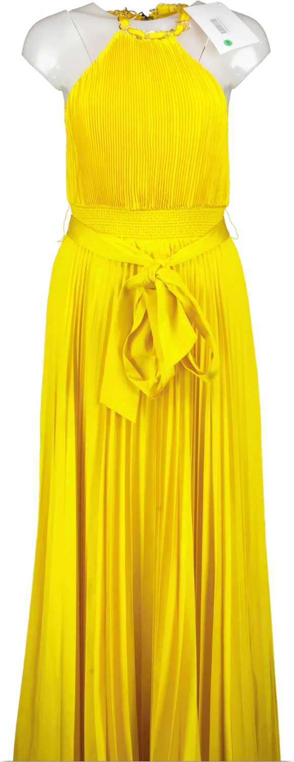 Alice   Olivia Yellow Halterneck Maxi Dress BNWT UK 6