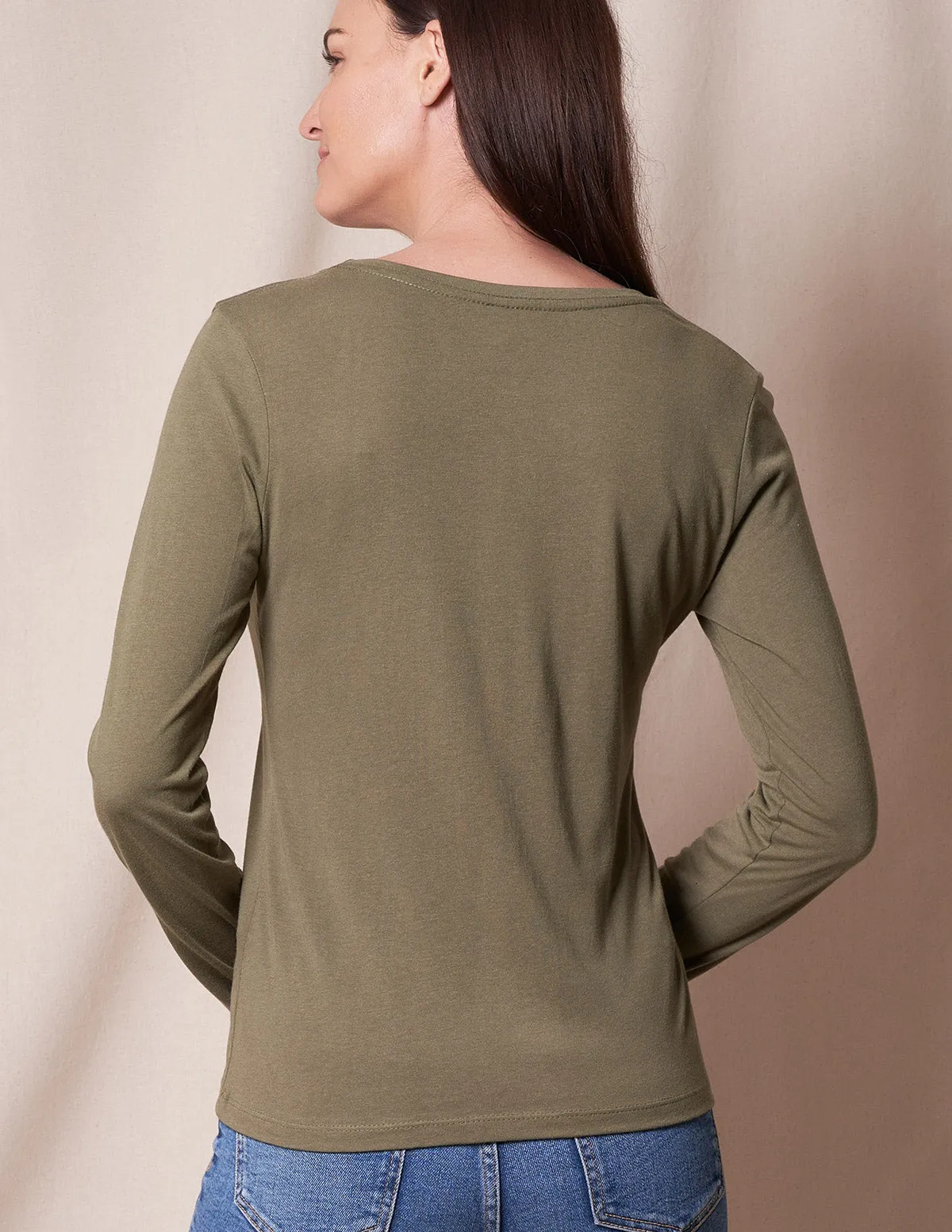 Bamboo/Cotton Long Sleeve Women's Tee - As-Is-Clearance