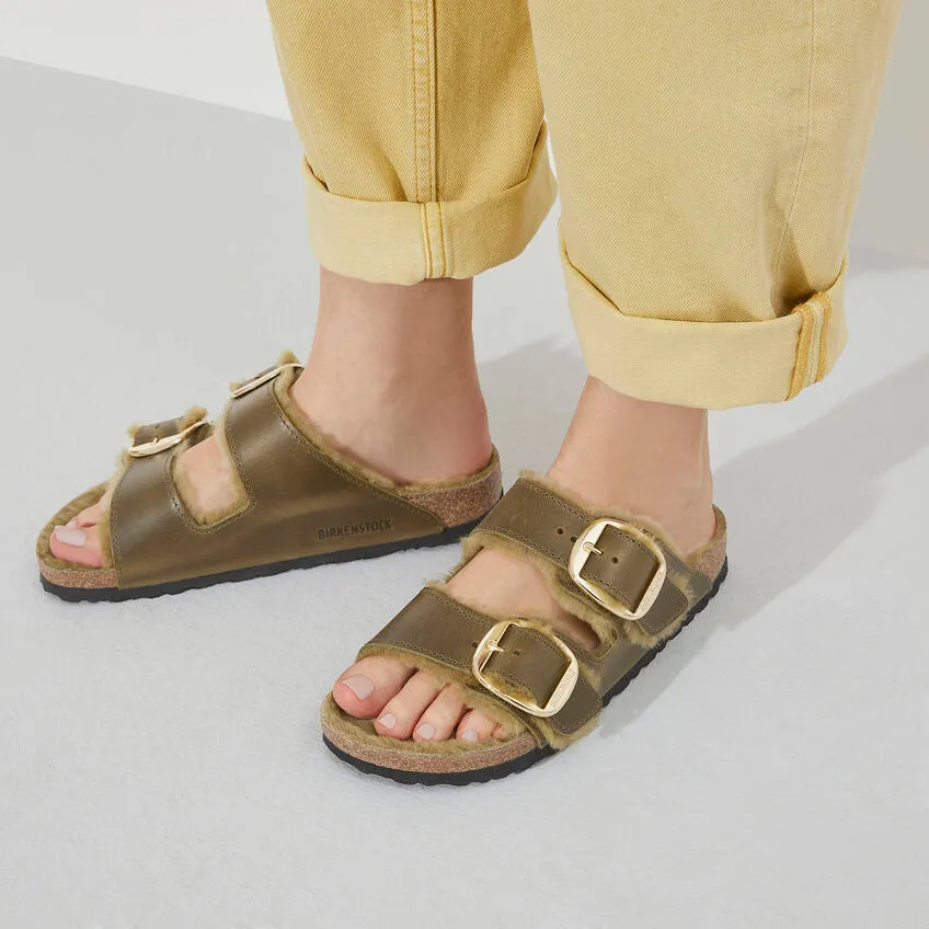 Birkenstock Arizona Big Buckle Shearling Olive   