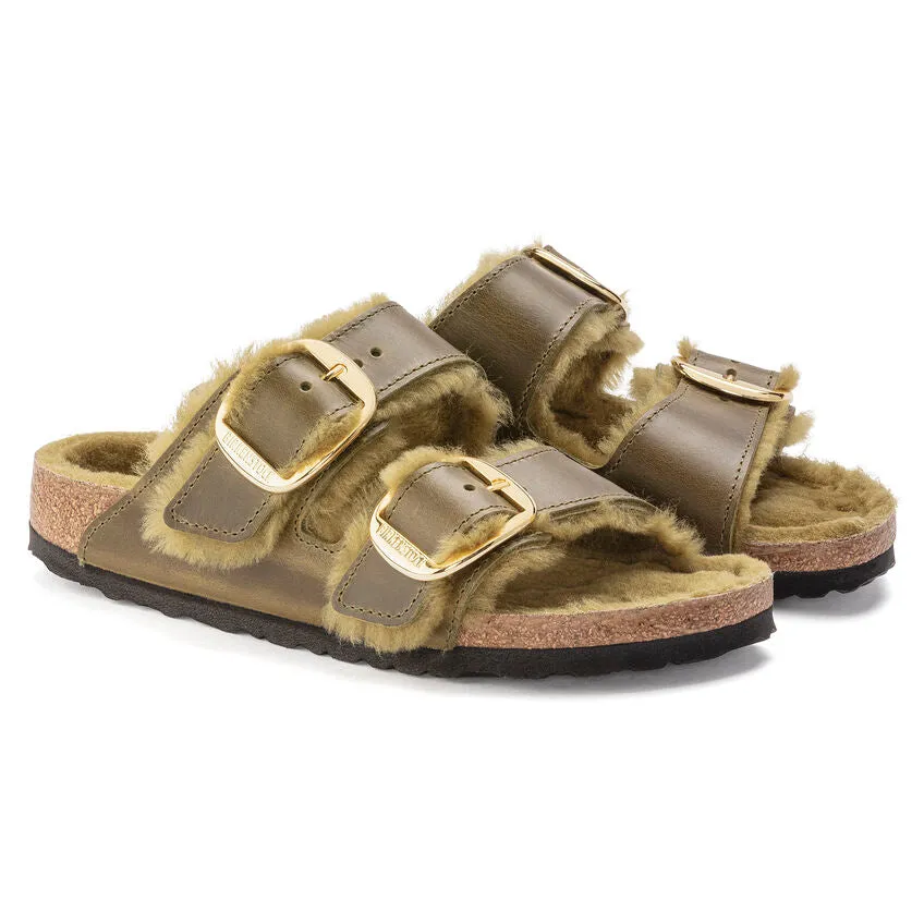 Birkenstock Arizona Big Buckle Shearling Olive   