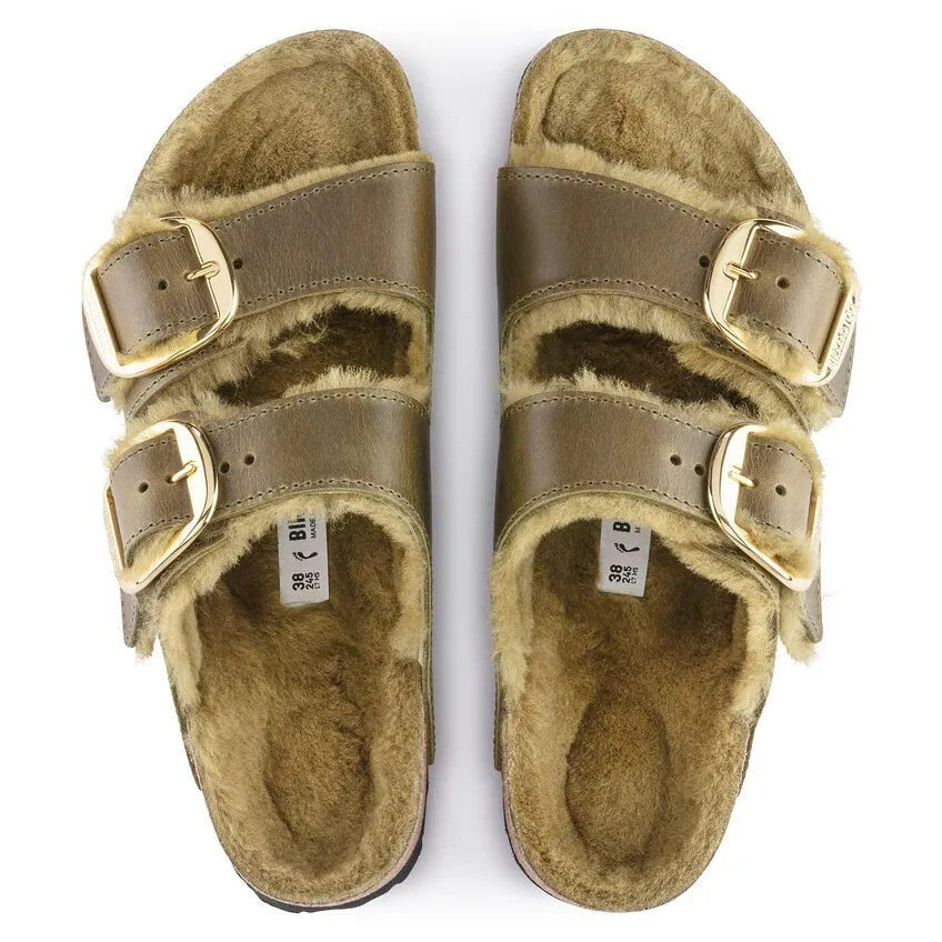 Birkenstock Arizona Big Buckle Shearling Olive   