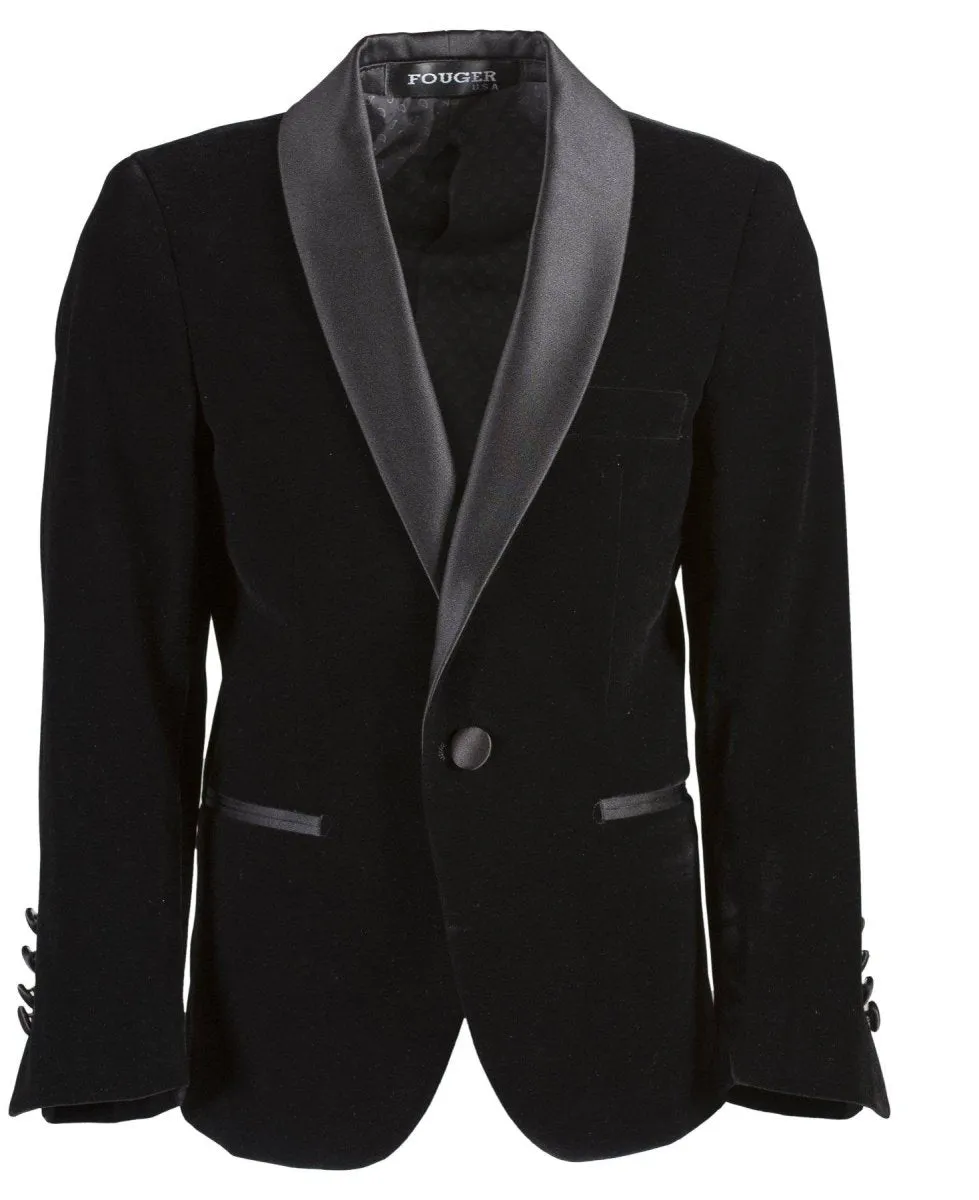 Boys Velvet Slim Dinner Shawl Tuxedo Jacket