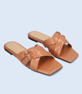 BW9464-TAN-Women Slipper