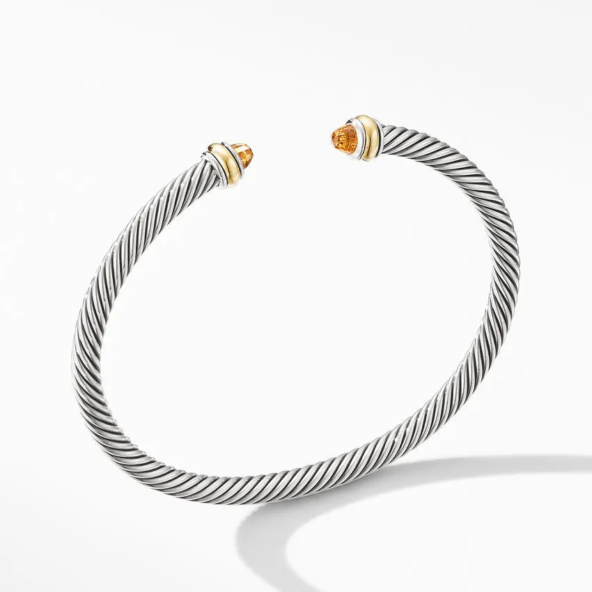 Cable Classic Bracelet with Citrine and 18K Yellow Gold