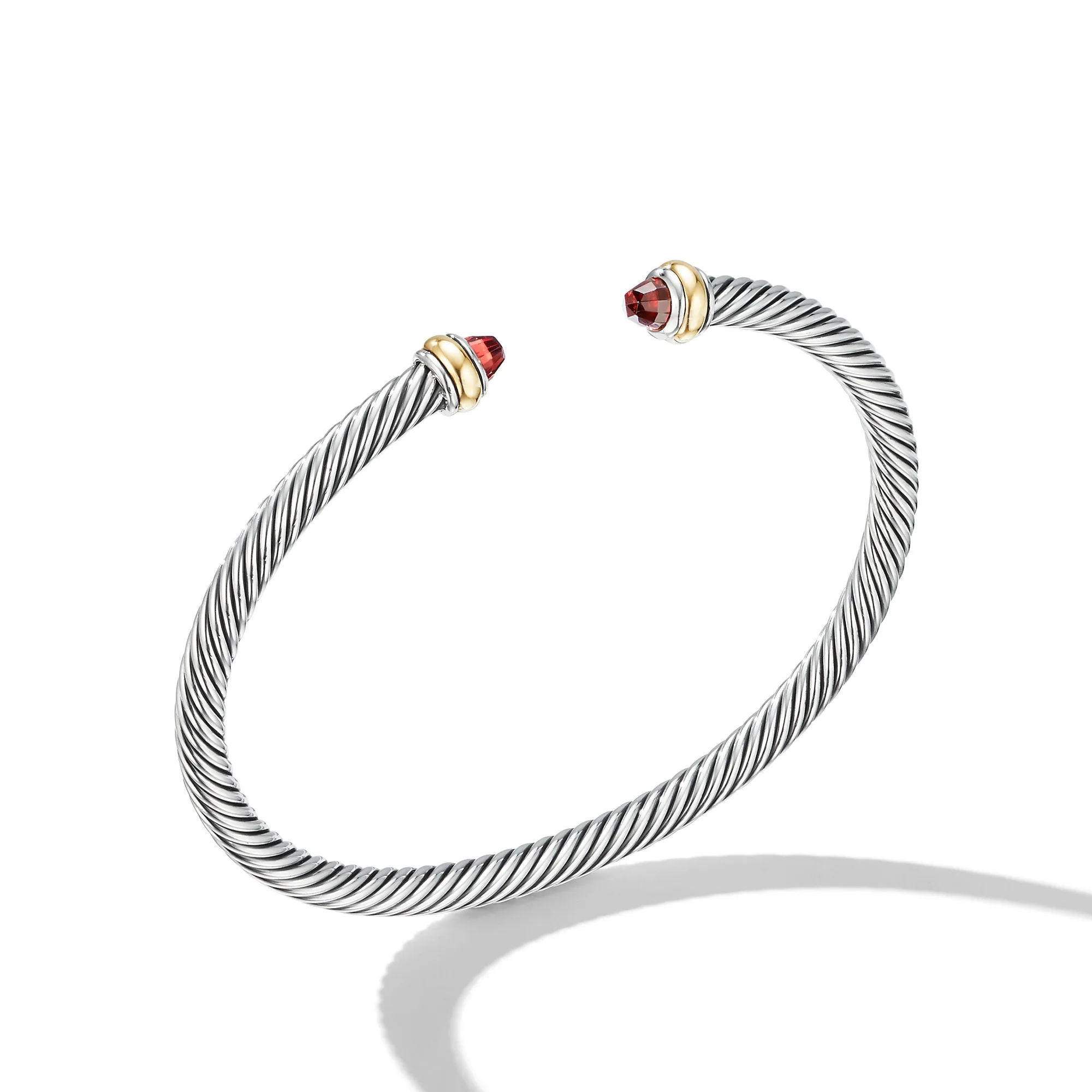 Cable Classic Bracelet with Garnet and 18K Yellow Gold