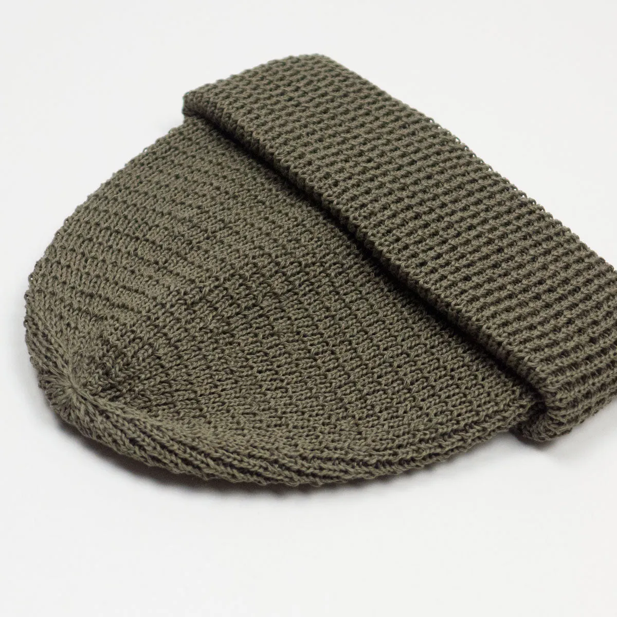 cableami - Linen-liked Finished Cotton Beanie - Olive