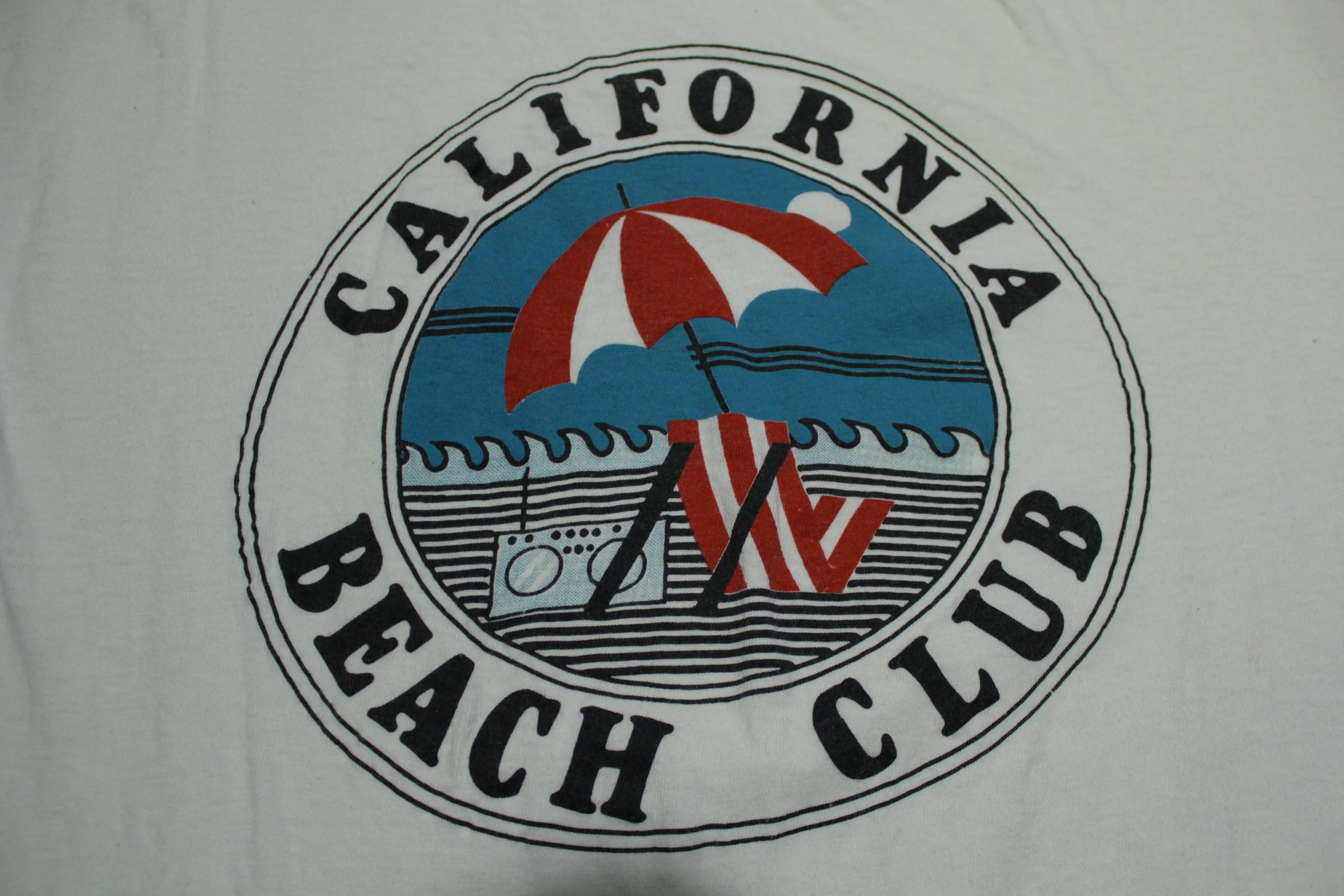 California Beach Club  Vintage Boom Box 80's Single Stitch T-Shirt