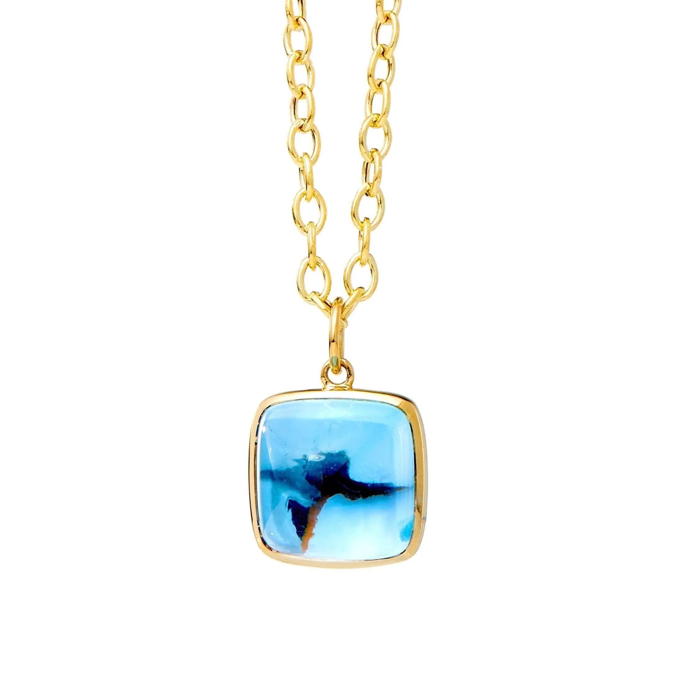 Candy Blue Topaz Sugarloaf Pendant