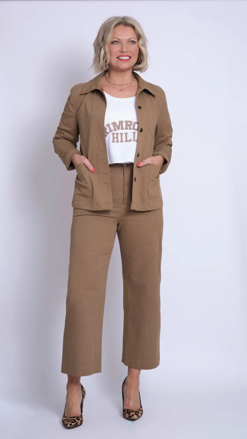 Caramel Cotton-Twill Pelli Jacket