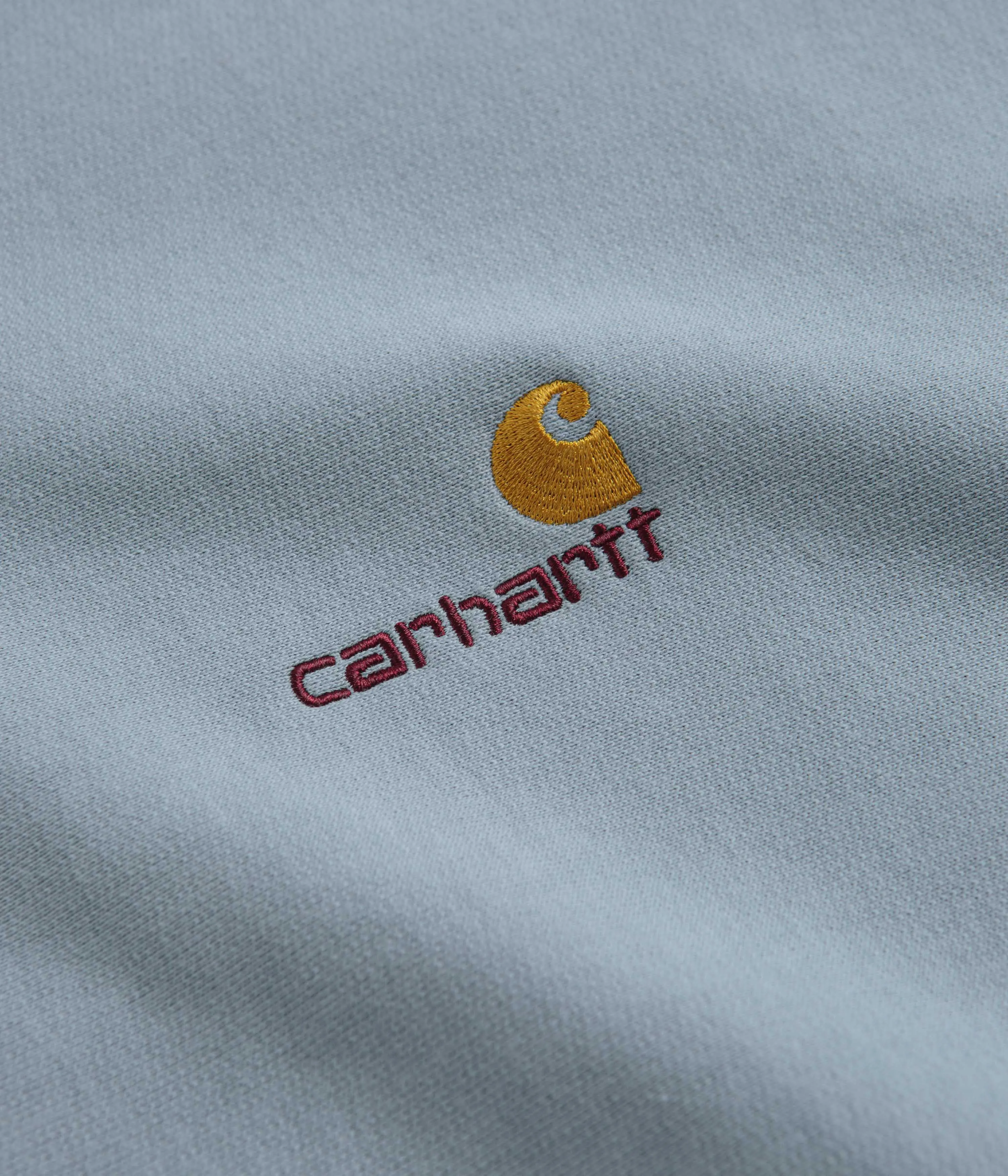 Carhartt Half Zip American Script Sweatshirt - Frosted Blue