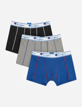 Champion Boxer Shorts (3 pack) - Royal Blue/Grey/Black