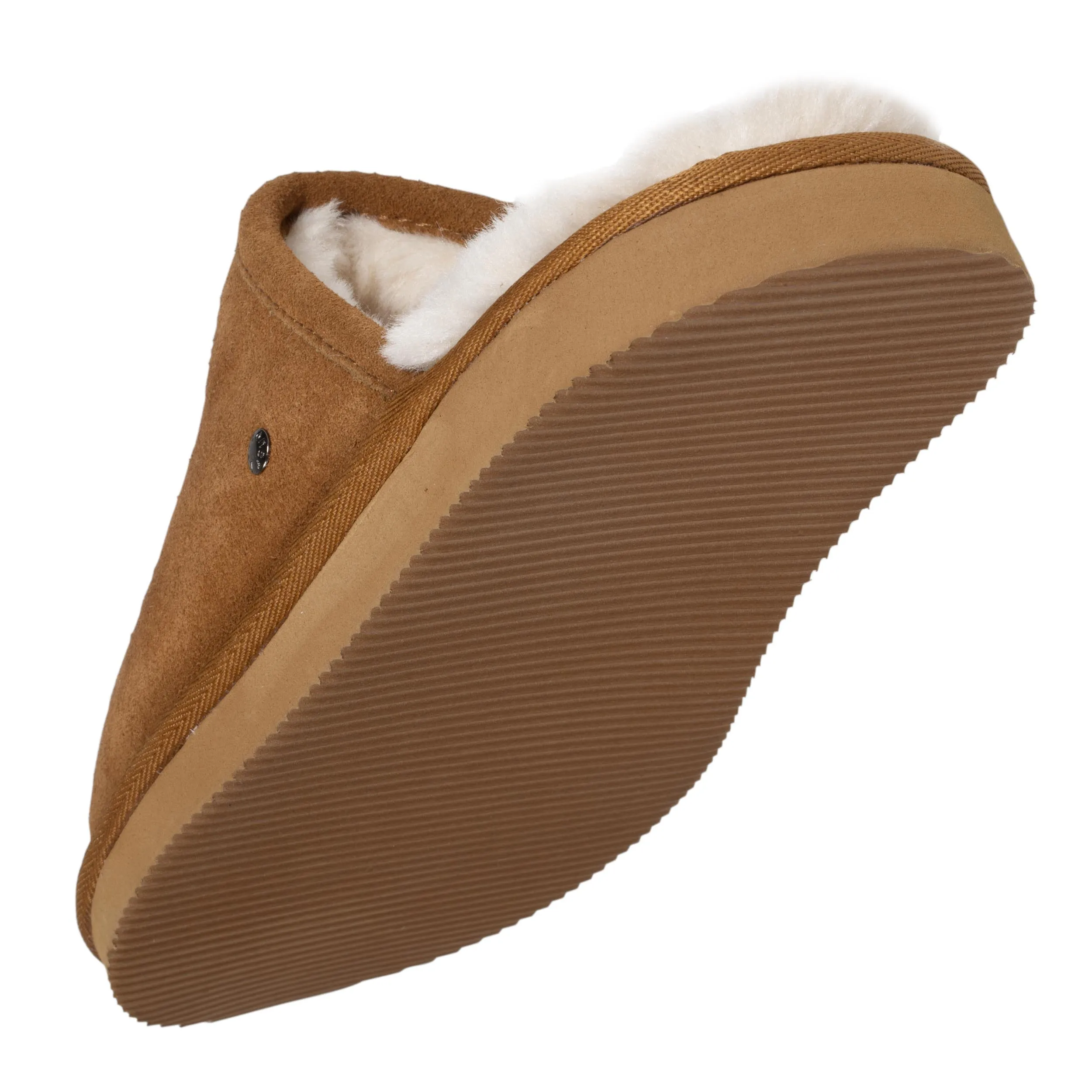 Chaussons mules Homme Cuir Camel