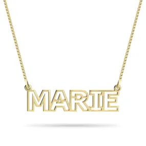 Classic Block Outline Name Necklace