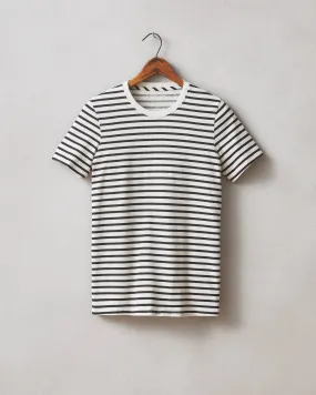 Classic Cotton Crew Tee Striped - Navy Stripe