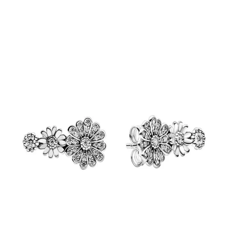 Classic Sterling Silver Sparkling Earrings