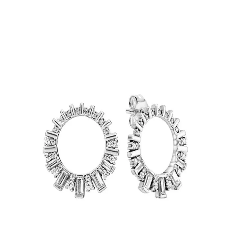 Classic Sterling Silver Sparkling Earrings