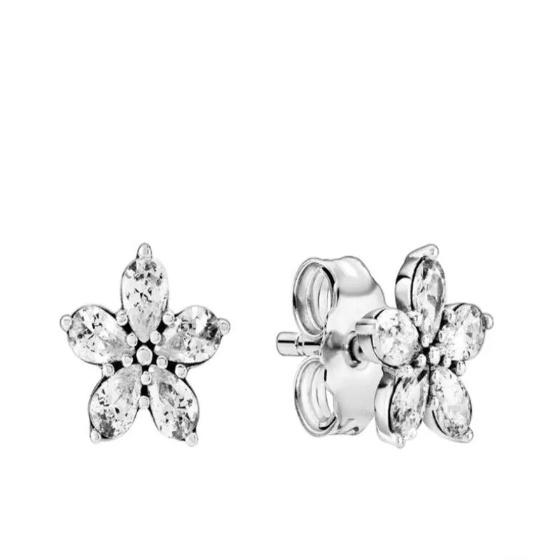 Classic Sterling Silver Sparkling Earrings