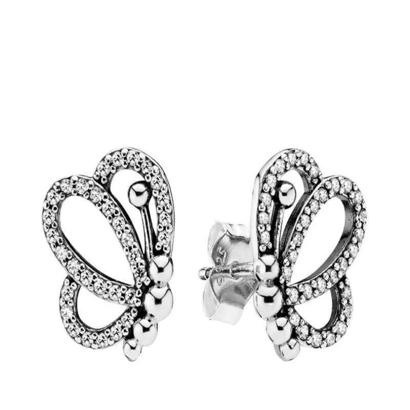 Classic Sterling Silver Sparkling Earrings