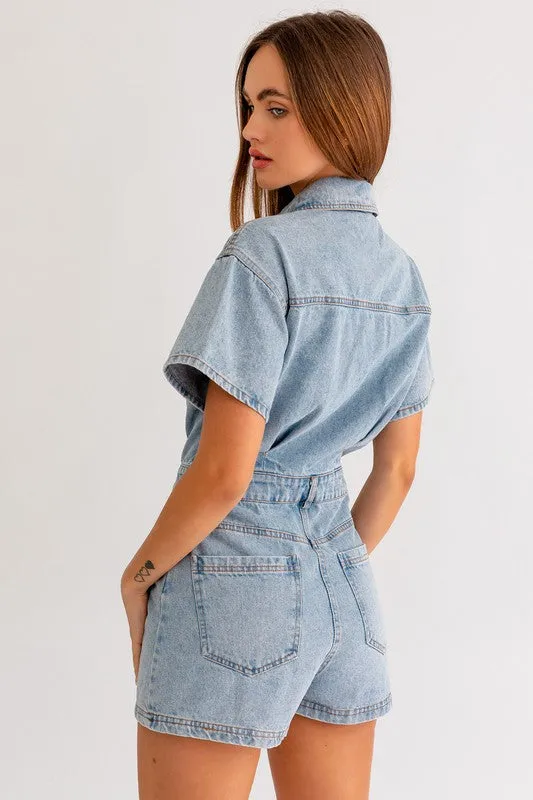 Classic Vibes Denim Romper