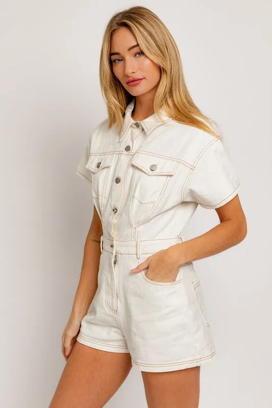 Classic Vibes Denim Romper