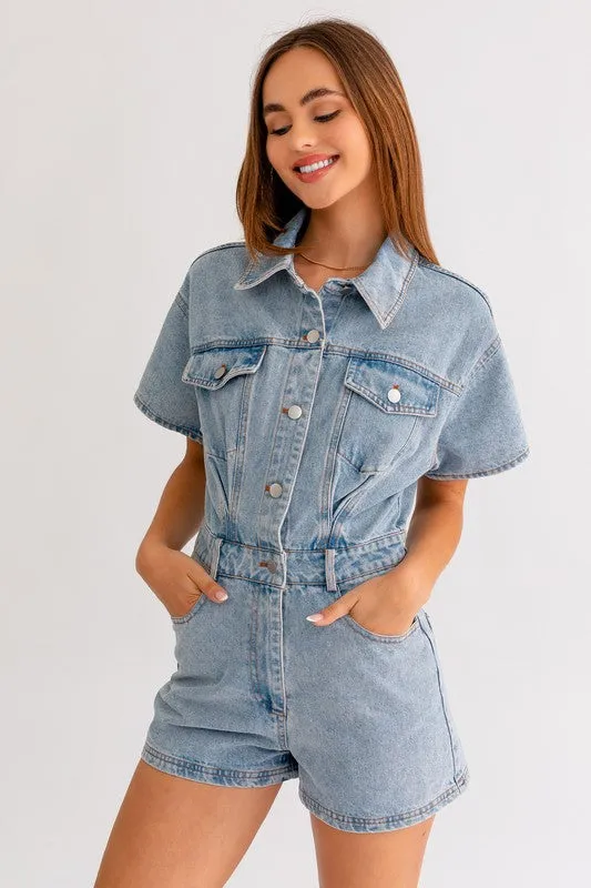 Classic Vibes Denim Romper