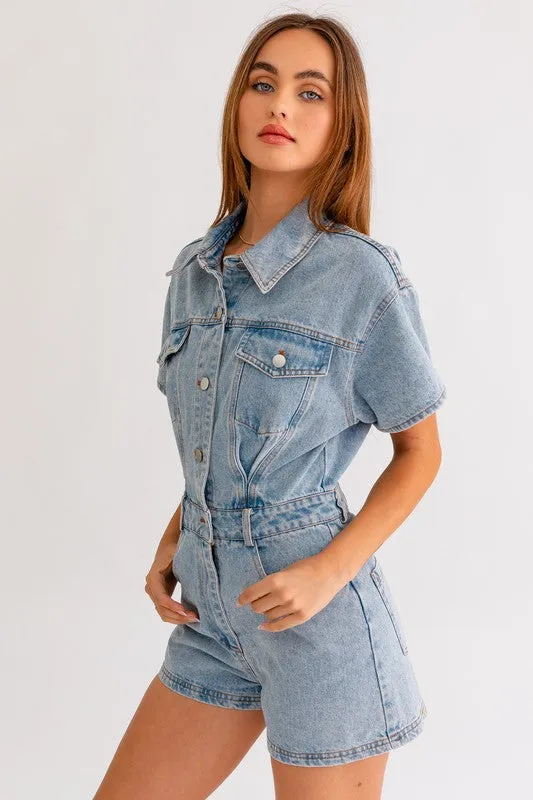 Classic Vibes Denim Romper