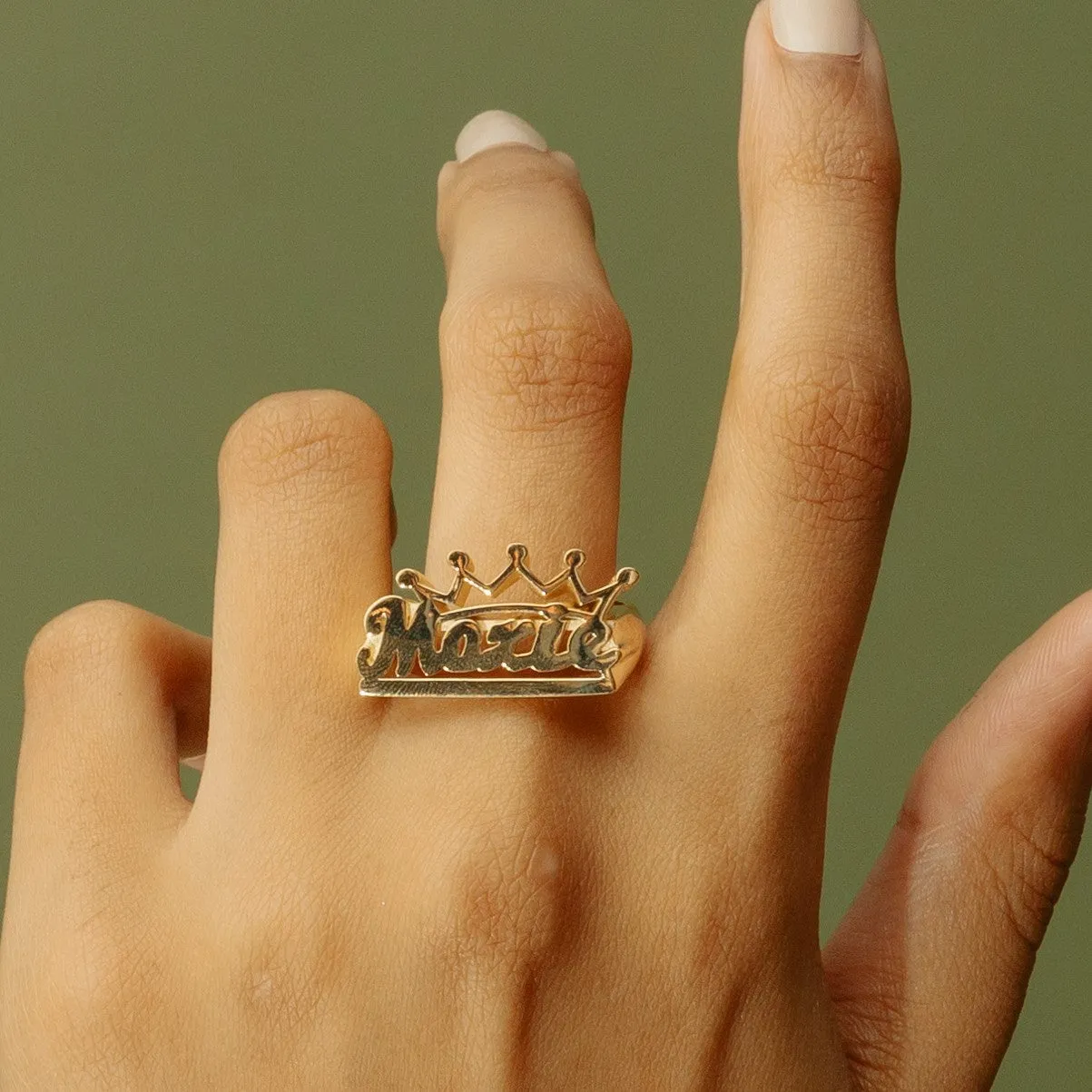 Crown Name Ring