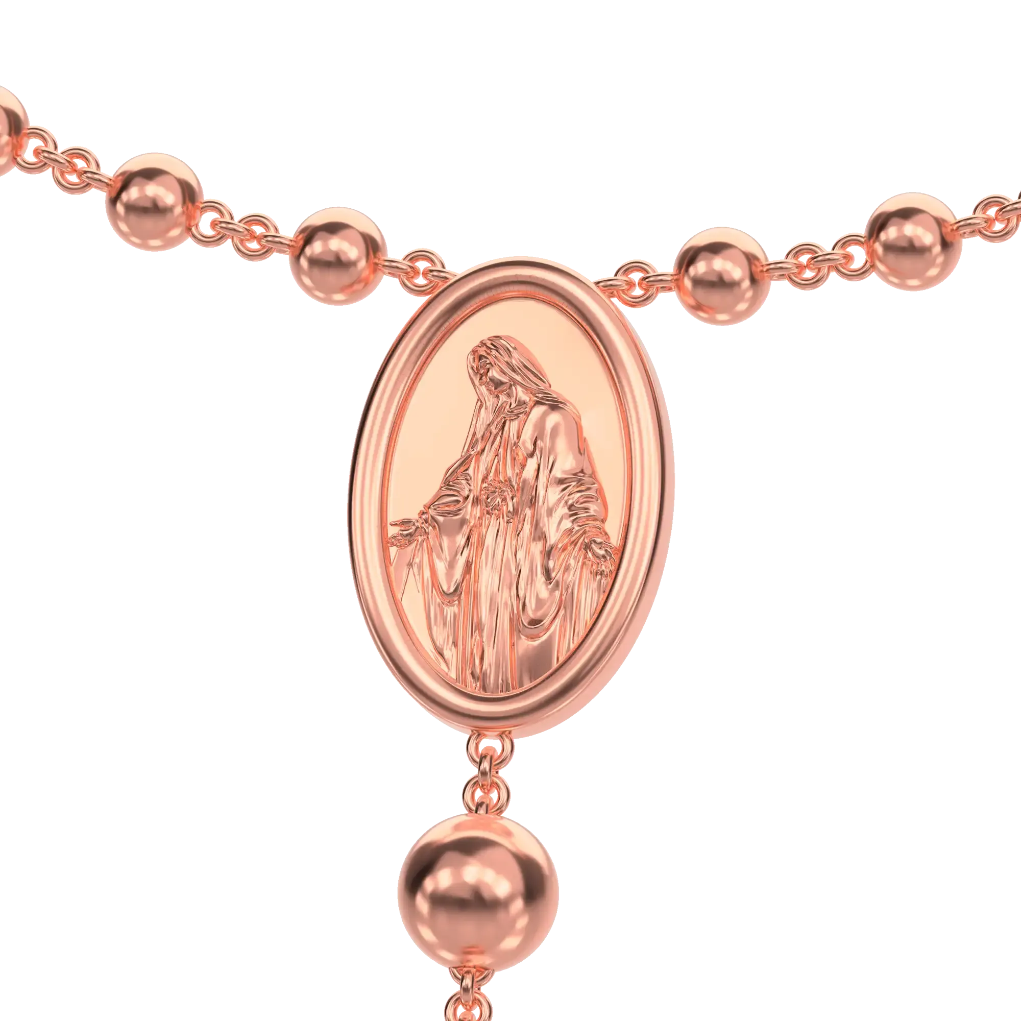 Custom Adjustable Virgin Mary Rosary Necklace