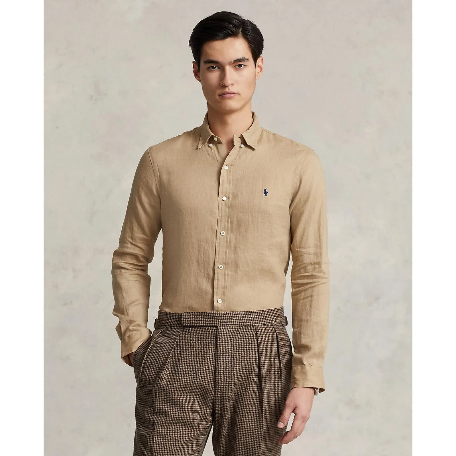 Custom Fit Linen Shirt - Vintage Khaki