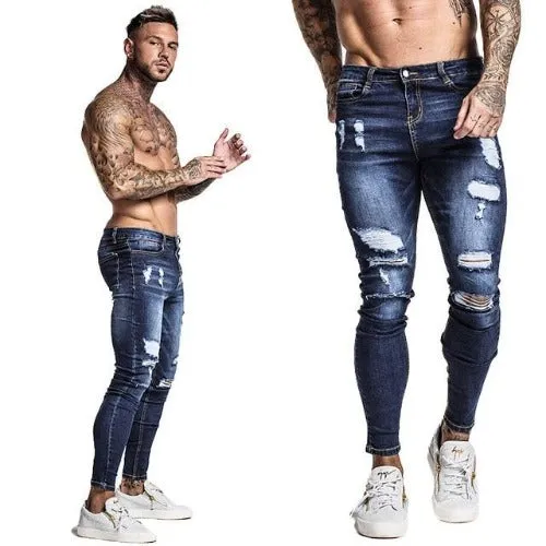 Denim Pants Mens Ripped Jeans