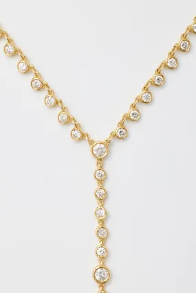 DIAMOND BEZEL-DROP LARIAT NECKLACE