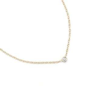 Diamond Dot Solitaire Gold Necklace